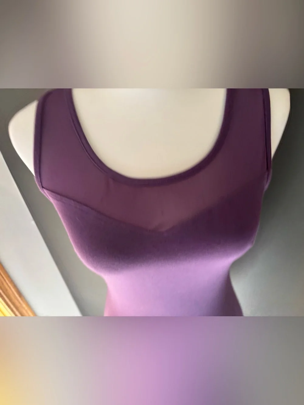 Guess Purple Bodycon Mini Dress Mesh Trim Zip Back Sleeveless Size Small